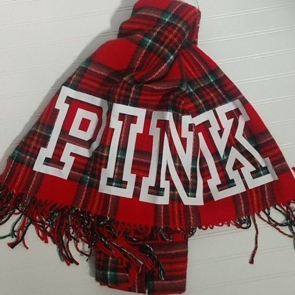 VS PINK Oversized Red Plaid Scarf NWT